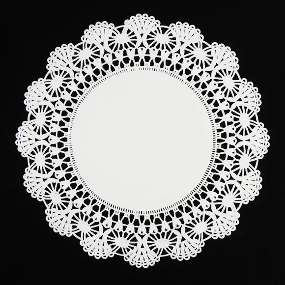 50 - 12" Lacy White Paper Doily Charger | WEDDING CHARGERS - Cambridge - Picture 2 of 2